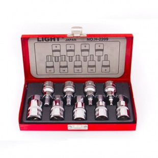 ست آلن بکسی شش گوش 1/2 اینچ لایت کوتاه 9 پارچه مدل H2209-MR