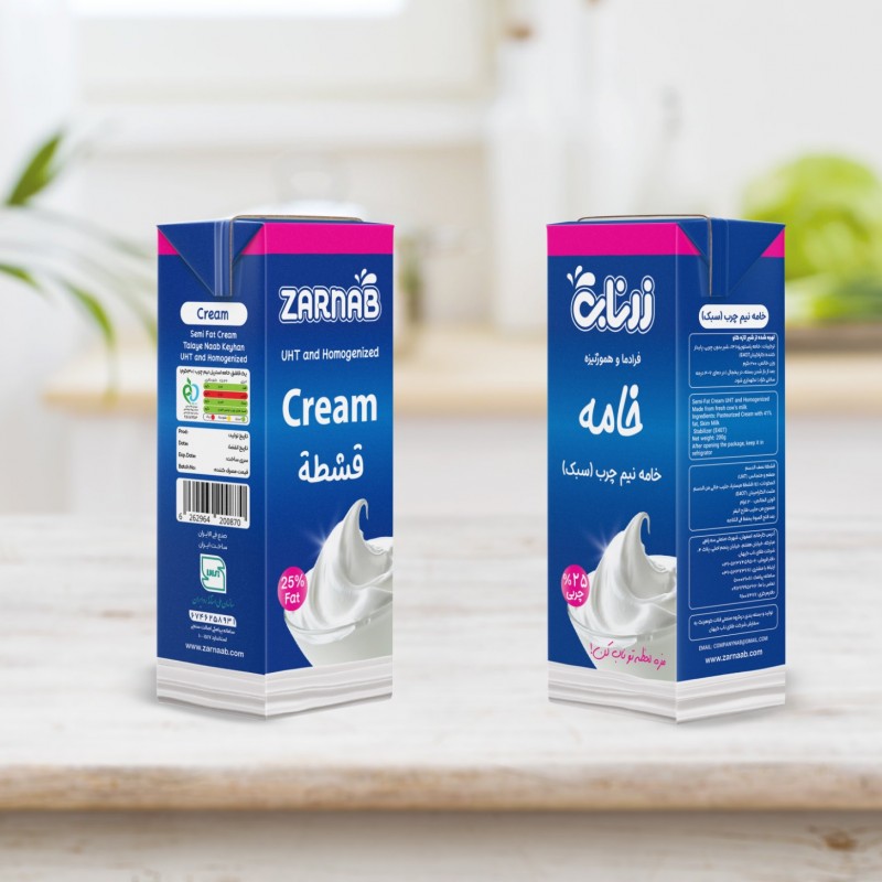 خامه تتراپک نیم چرب