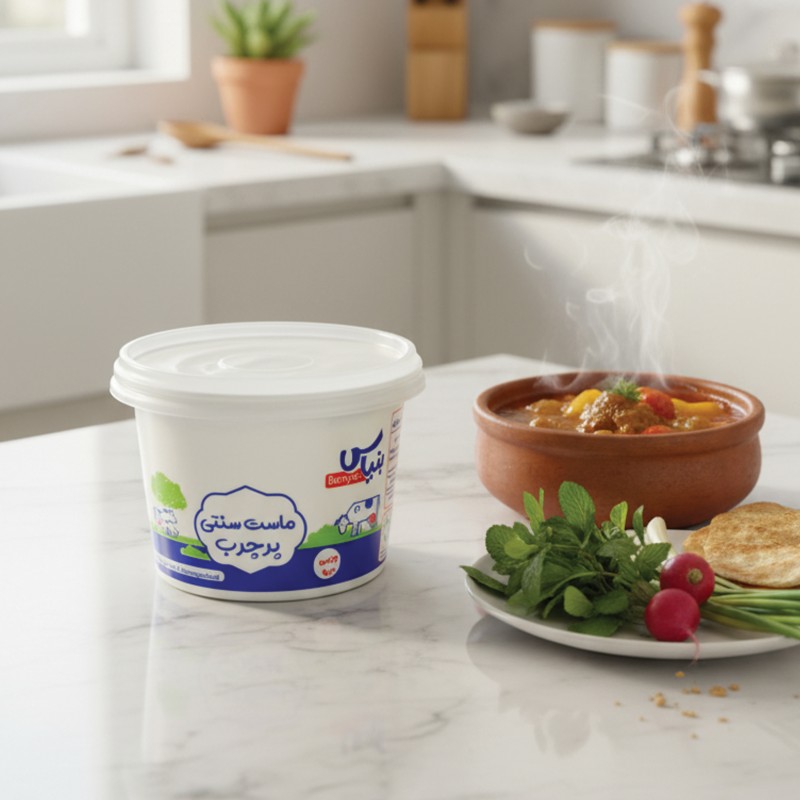 ماست سنتی پرچرب  1.5 کیلوگرم بنیاس