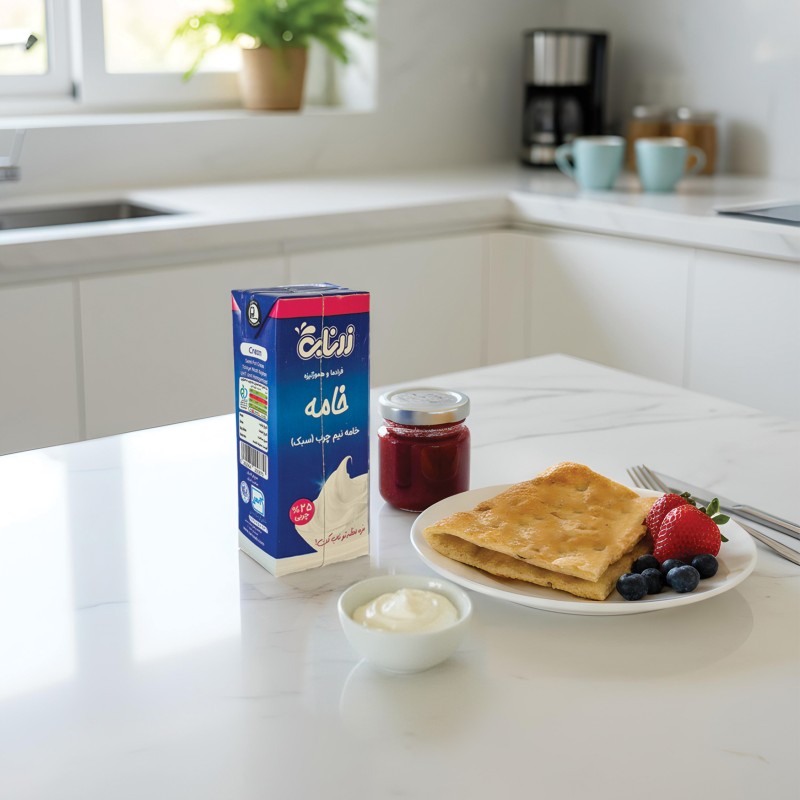 خامه تتراپک نیم چرب