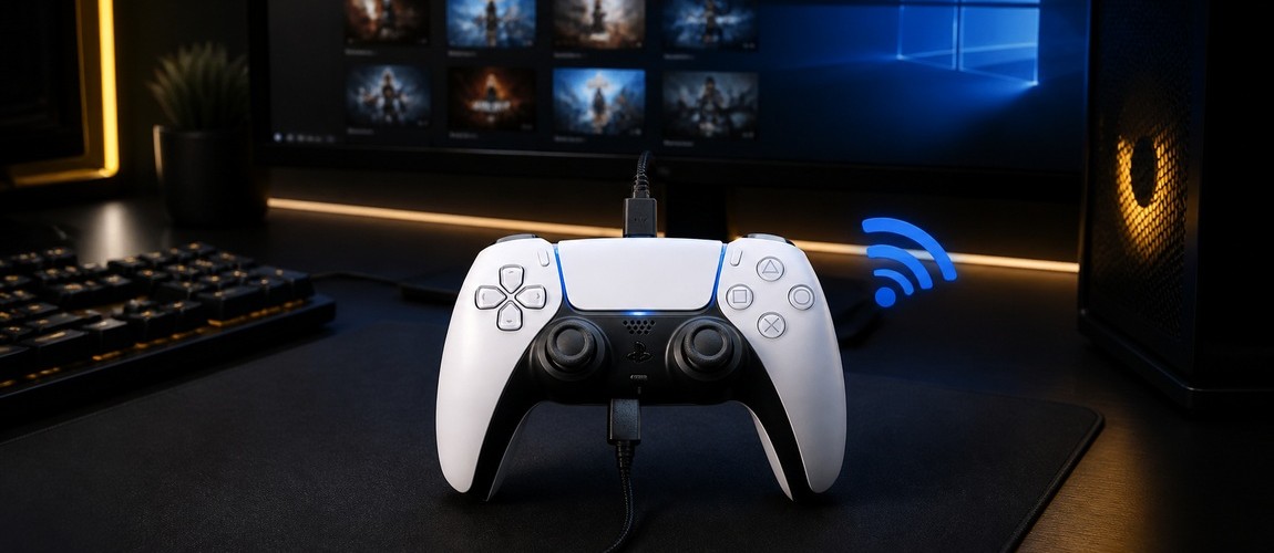 آموزش اتصال دسته PS5 به کامپیوتر