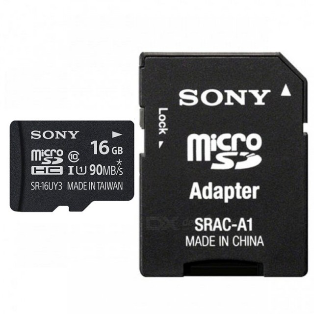 کارت حافظه microSDXC سونی مدل SR-16UYA3 کلاس 10سرعت 90MBps ظرفیت 16 گیگابایت همراه با آداپتور SD