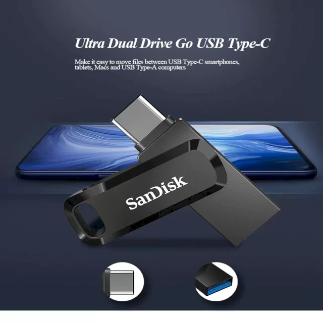 فلش مموری سن دیسک مدل  Ultra Dual Drive Go USB Type C ظرفیت 128 گیگابایت در بروزکالا