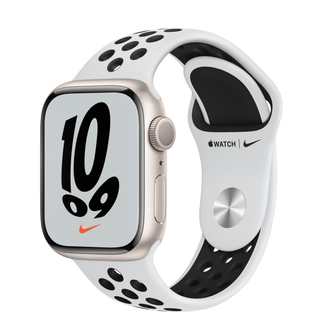ساعت هوشمند اپل سری 7 سایز 45 با بند سیلیکون نایک استارلایت مدل Apple Watch S7 Nike Starlight 45mm در بروزکالا