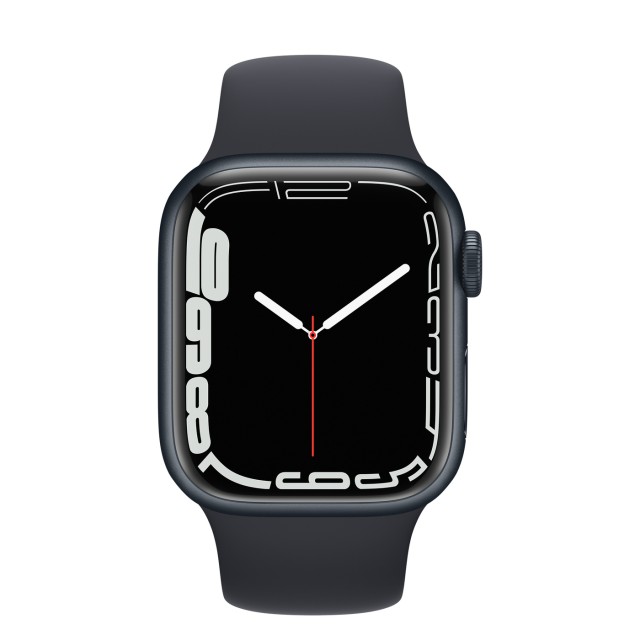 ساعت هوشمند اپل سری 7 سایز 41 با بند سیلیکون میدنایت مدل Apple Watch S7 Midnight 41mm در بروزکالا