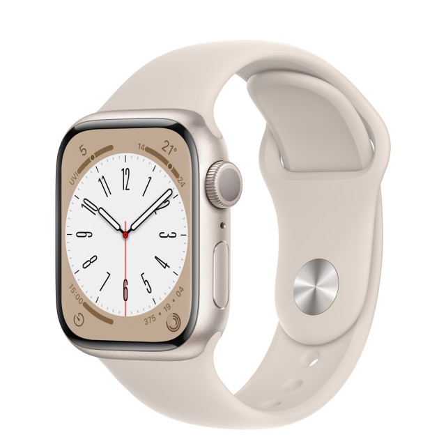 ساعت هوشمند اپل سری 8 سایز 41 با بند سیلیکون استارلایت مدل Apple Watch S8 STARLIGHT 41mm در بروزکالا