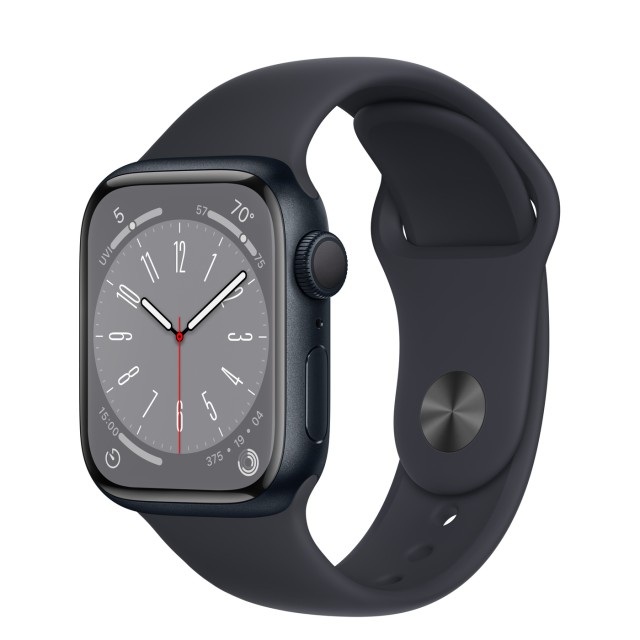 ساعت هوشمند اپل سری 8 سایز 41 با بند سیلیکون میدنایت مدل Apple Watch S8 Midnight 41mm در بروزکالا