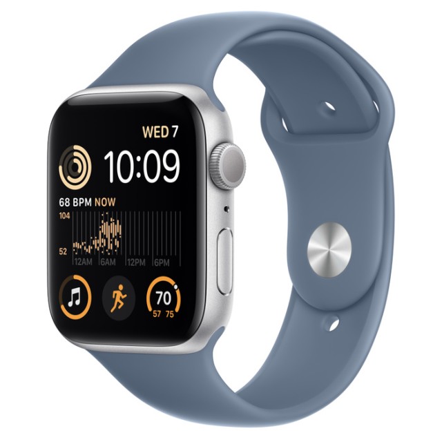 ساعت هوشمند اپل سری SE سایز 44  با بند سیلیکون آبی مدل Apple Watch SE Blue Band 44mm در بروزکالا