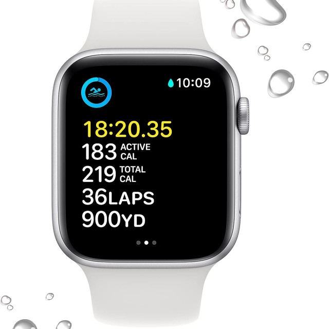 ساعت هوشمند اپل سری SE2 سایز 44 با بند سیلیکون مدل Apple Watch SE2  SILVER  44mm در بروزکالا