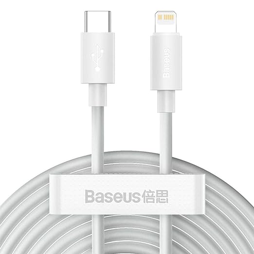 کابل شارژ باسئوس مدل (Baseus Simple Wisdom Data Cable Kit Type-C to iP PD 20W (2PCS/Set در بروزکالا