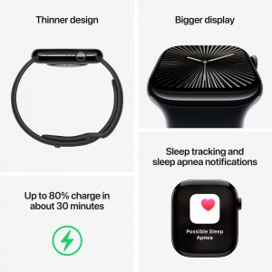 ساعت هوشمند اپل سری 10 مدل Apple Watch Series 10 Aluminum Jet Black 46mm در بروزکالا