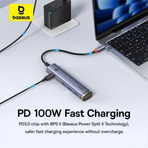 هاب شیش پورت تایپ سی  بیسوس  Baseus Ultra Joy Series 6-Port Type-C HUB Air B00052802811-02 در بروزکالا