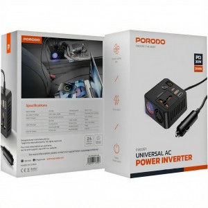 اینورتر و مبدل برق خودرو پرودو مدل Porodo Universal Ac Power Inverter در بروزکالا