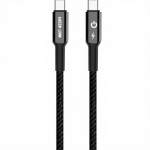 کابل شارژ Type-C به Type-C گرین لاین مدل Green Lion Braided Cable GNBRUC2UCBK طول 1 متر در بروزکالا