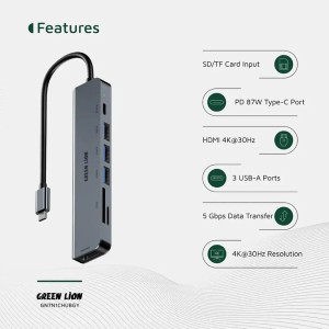 هاب شش پورت تایپ سی  بیسوس  Baseus Ultra Joy Series 6-Port Type-C HUB Air B00052802811-02 در بروزکالا