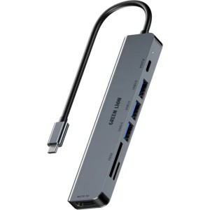 هاب هفت پورت تایپ سی  گرین لاین Green Lion 7 in 1 USB-C HUB GHB-9 GN7N1CHUBGY در بروزکالا