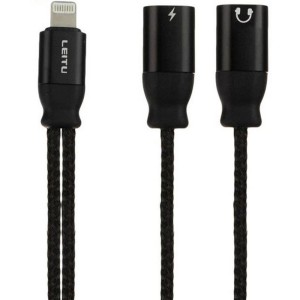مبدل لایتنینگ به AUX با قابلیت شارژ لیتو مدل Leitu LC-C4 در بروزکالا