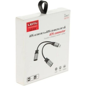 مبدل لایتنینگ به AUX با قابلیت شارژ لیتو مدل Leitu LC-C4 در بروزکالا