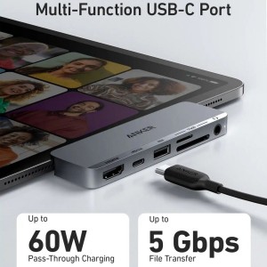 هاب هفت پورت تایپ سی  گرین لاین Green Lion 7 in 1 USB-C HUB GHB-9 GN7N1CHUBGY در بروزکالا