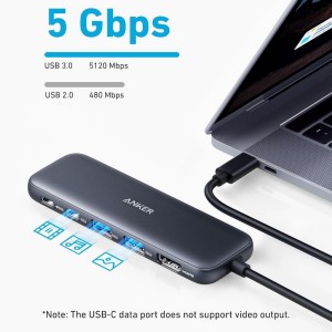 هاب پنج پورت تایپ سی  انکر  مدل Anker 322 Hub A8355H11 در بروزکالا