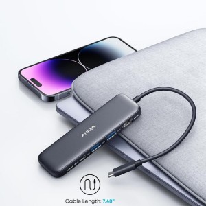 هاب پنج پورت تایپ سی  انکر  مدل Anker 322 Hub A8355H11 در بروزکالا