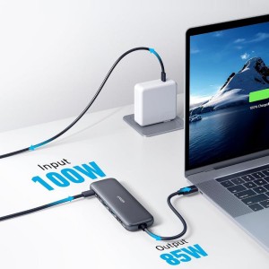 هاب پنج پورت تایپ سی  انکر  مدل Anker 322 Hub A8355H11 در بروزکالا