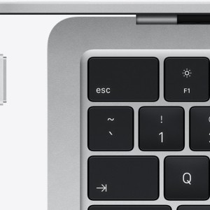 جزئیات اتصال MagSafe و کیبورد در رنگ نقره‌ای — MDH94