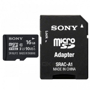 کارت حافظه microSDXC سونی مدل SONY SR-16UYA3 کلاس 10سرعت 90MBps ظرفیت 16 گیگابایت همراه با آداپتور SD در بروزکالا
