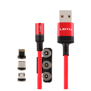 کابل USB به لایتنینگ/USB-C/microUSB لیتو مدل LD-23 طول 1 متر