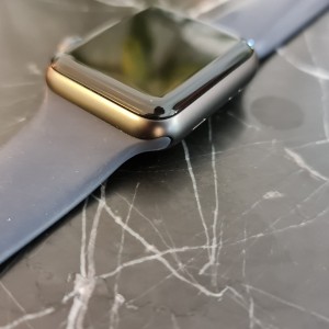 کارکرده دیجیتال ساعت هوشمند اپل سری 3 سایز 38 با بند سیلیکون مدل Apple Watch series 3 space gray aluminum 38 mm در بروزکالا