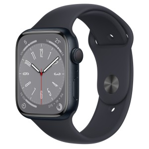 ساعت هوشمند اپل سری 8 سایز 45با بند سیلیکون میدنایت مدل Apple Watch S8 MIDNIGHT 45mmدر بروزکالا