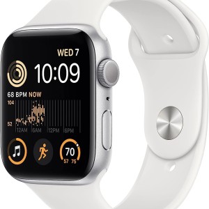 ساعت هوشمند اپل سری SE2 سایز 44 با بند سیلیکون مدل Apple Watch SE2  SILVER  44mm در بروزکالا