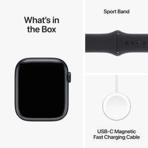 ساعت هوشمند اپل سری 9 سایز 45 با بند سیلیکون میدنایت مدل Apple Watch S9 Midnight 45mm در بروزکالا