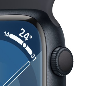 ساعت هوشمند اپل سری 9 سایز 45 با بند سیلیکون میدنایت مدل Apple Watch S9 Midnight 45mm در بروزکالا