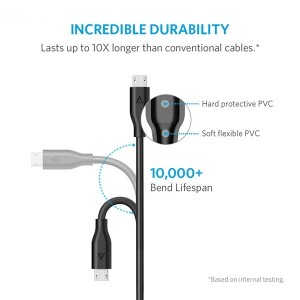 کابل تبدیل USB به microUSB انکر مدل A8132 PowerLine  در بروزکالا