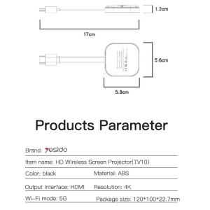 دانگل HDMI یسیدو مدل Yesido TV10 5G در بروزکالا