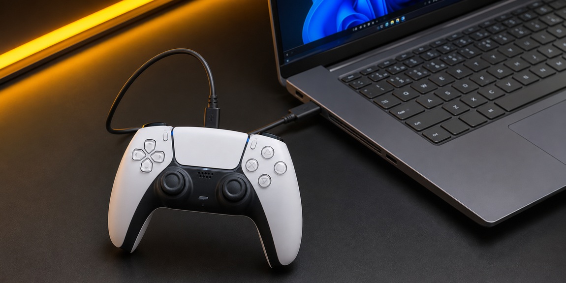 اتصال DualSense با کابل USB-C