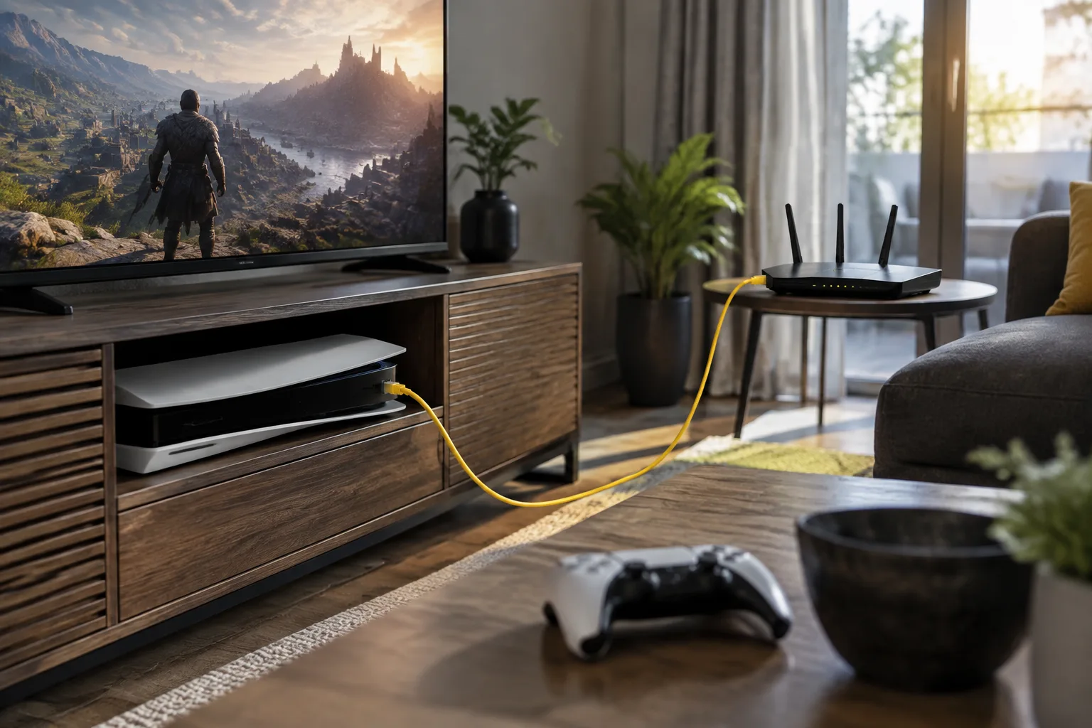 مقایسه اتصال کابلی اترنت با وای&zwnj;فای برای یک کنسول بازی در خانه