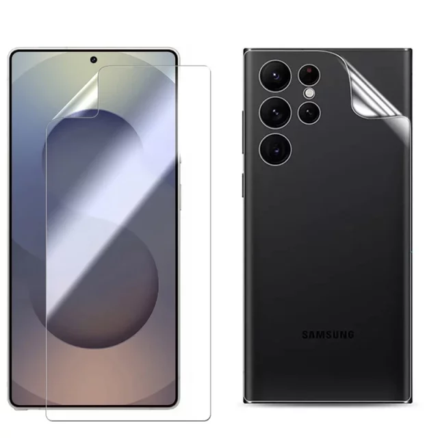 محافظ صفحه نمایش شفاف مدل Hydrogel 2 مناسب برای گوشی موبایل سامسونگ Galaxy S25 Ultra به همراه محافظ پشت گوشی