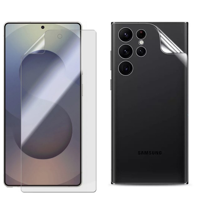 محافظ صفحه نمایش مات مدل Hydrogel مناسب برای گوشی موبایل سامسونگ Galaxy S25 Ultra به همراه محافظ پشت گوشی