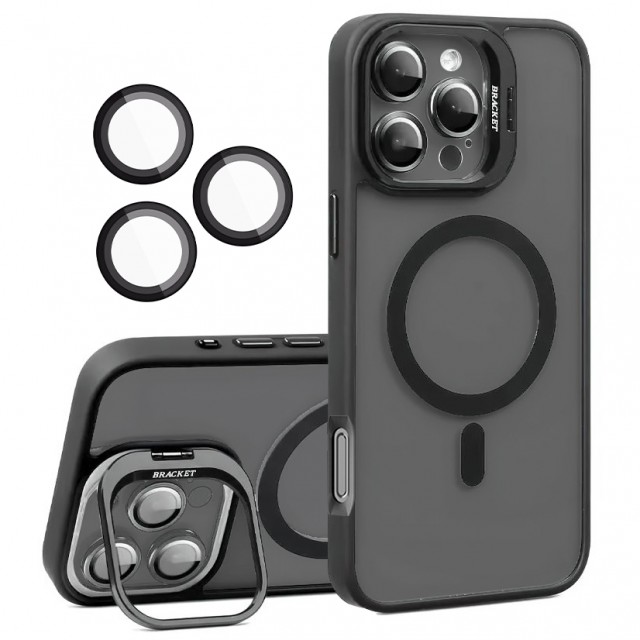 کاور  مدل Bracket مناسب برای گوشی موبایل اپل iPhone 16 Pro Max به همراه محافظ لنز