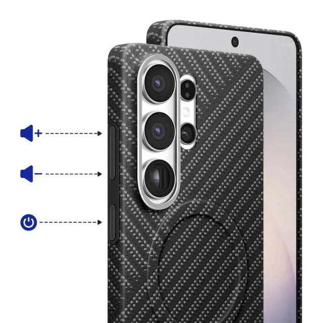 جزئیات برش دوربین و فریم قاب Carbon Magnet گلکسی S25 Ultra