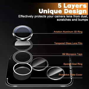 محافظ لنز دوربین مدل رینگی مناسب برای گوشی موبایل آنر Honor 400 Pro