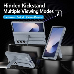 نمای رنگ خاکستری فضایی کاور Stand Wrist Z Fold 8 Ultra