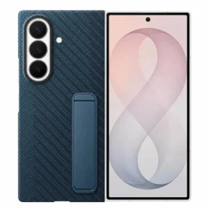 کاور آبی Carbon Stand گلکسی Z Fold 8 Ultra با پایه هم‌رنگ