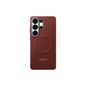 نمای پشت کاور Carbon Magnet زرشکی مخصوص سامسونگ Galaxy S25 Ultra
