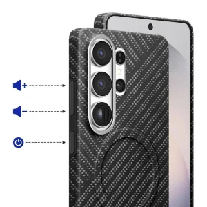 جزئیات برش دوربین و فریم قاب Carbon Magnet سامسونگ Galaxy S25 Ultra