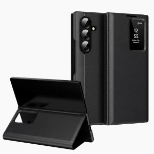 نمای باز و بسته کیف Flip ic گلکسی Z Fold 8 Ultra با پنجره درب