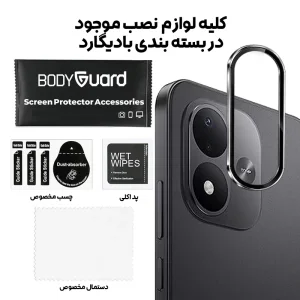 محافظ لنز رینگی Redmi Note 17 مشکی همراه با بسته‌بندی و لوازم نصب