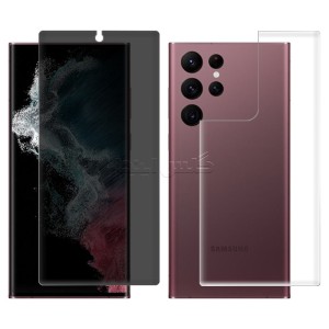 گلس هیدروژلی پرایوسی سامسونگ S22 Ultra به همراه محافظ پشت